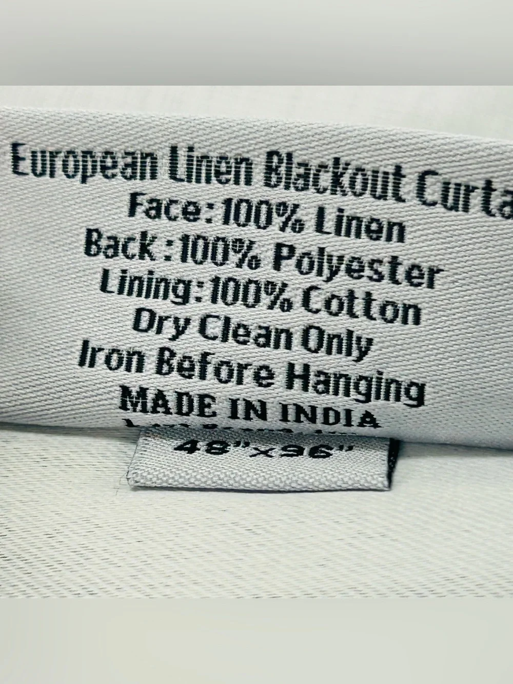 NWT QUINCE Set Of 2 48x96 European Linen True Blackout Curtains White 8692